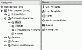 Управление ролями в Solaris Management Console