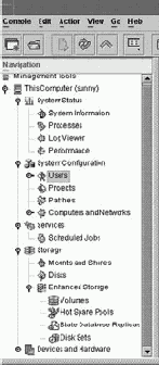 Управление системой с помощью Solaris Management Console